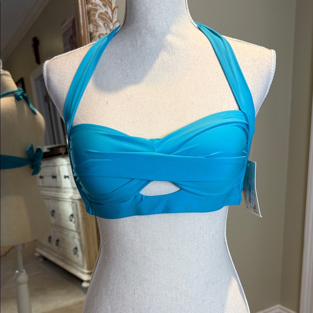 Alex Marie Blue Halter Bikini Top